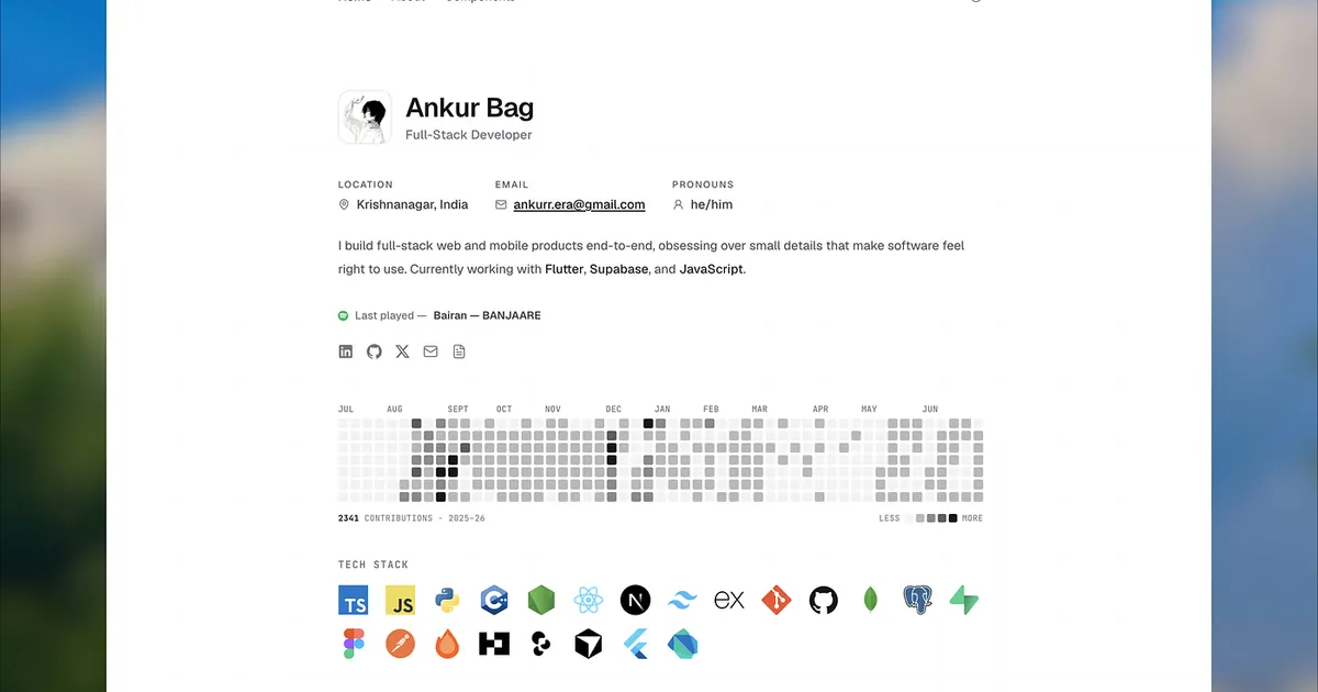 How I Built an Aesthetic, High-Performance Developer Portfolio (Next.js 16 & Tailwind CSS v4)