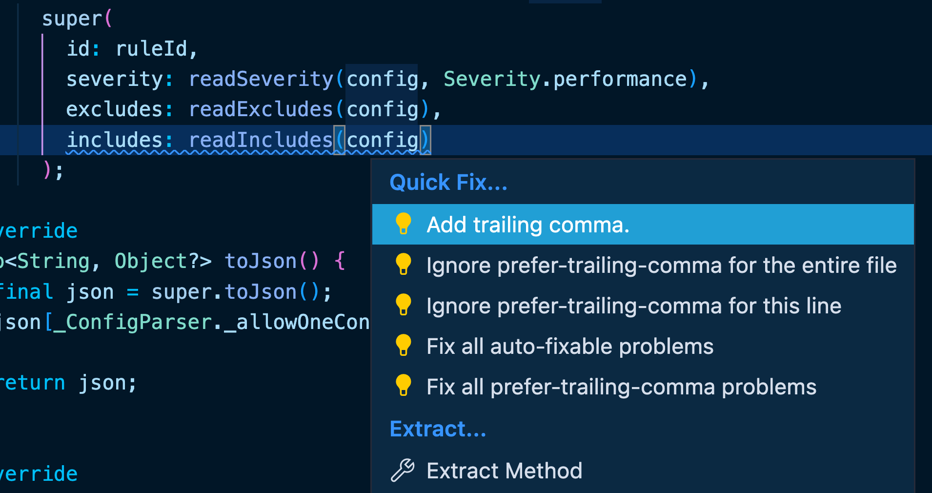Quick fixes example