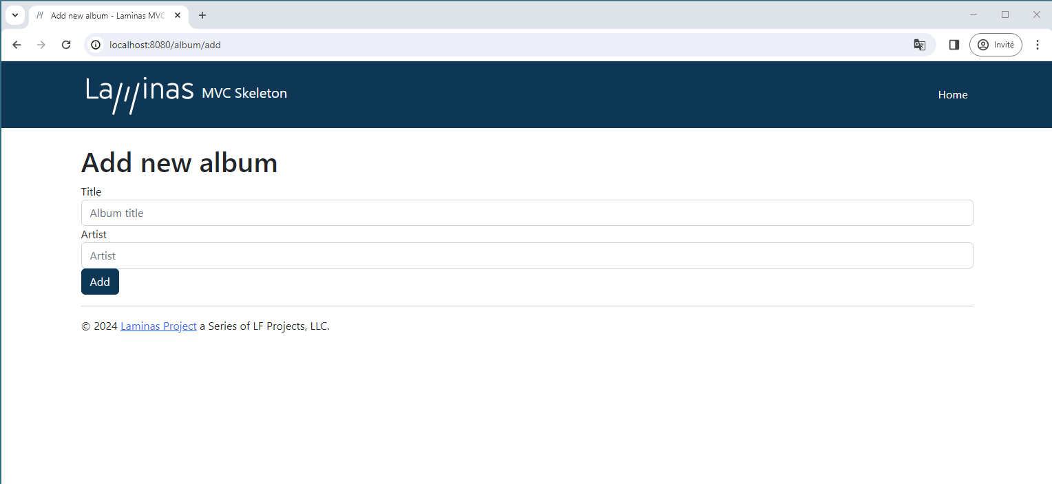 Add Album Form