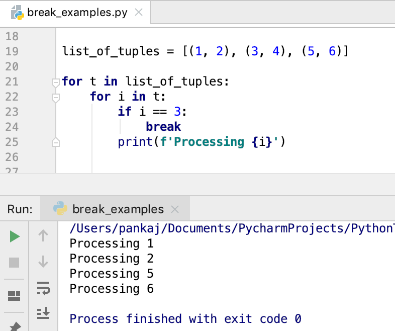 Python Break Statement Nested Loop